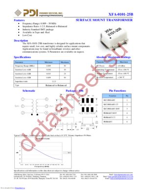 XFA-0101-25B datasheet  