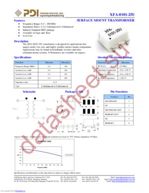 XFA-0101-25U datasheet  