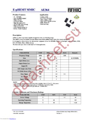 AE364 datasheet  