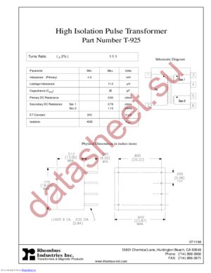 T-925 datasheet  