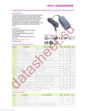 IPU16B-101 datasheet  