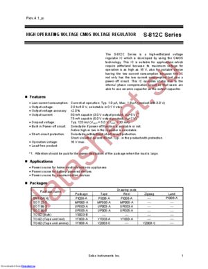 S-812C33AUA-C2N-T2G datasheet  