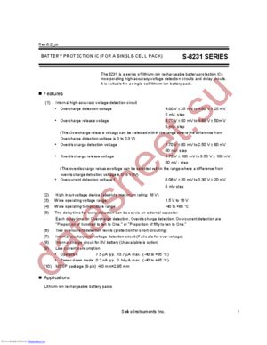 S-8231AQFN/CAQ-T2 datasheet  