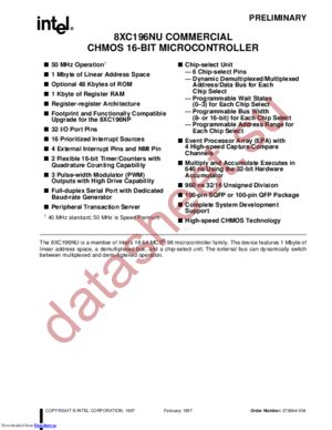 S80C196NU50 datasheet  