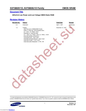 K6T0808V1D-RF10 datasheet  