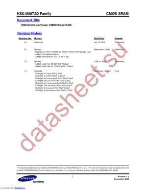 K6X1008T2D-GB551 datasheet  