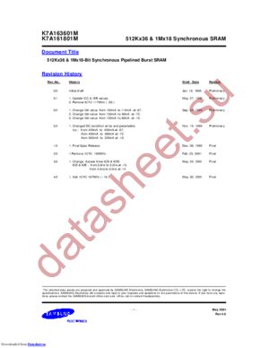 K7A161801M datasheet  