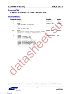 K6X4008T1F-VF551 datasheet  