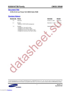 K6X8016T3B-TF551 datasheet  