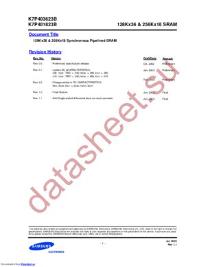 K7P401823B-H65 datasheet  