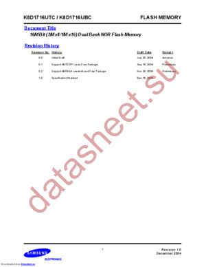 K8D1716UTC-PC08 datasheet  