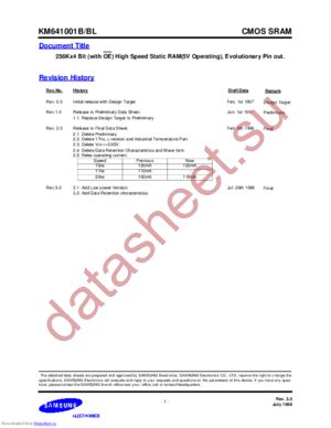 KM641001BLJ-15 datasheet  