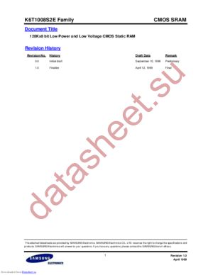 K6T1008S2E datasheet  