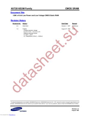 K6T2016S3M-TF12 datasheet  