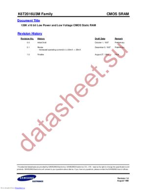 K6T2016U3M-TF10 datasheet  