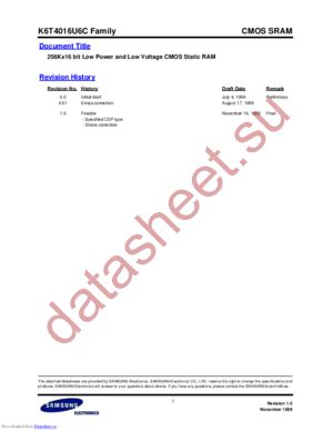 K6T4016U6C datasheet  