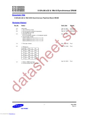 K7A161800A-FC22 datasheet  