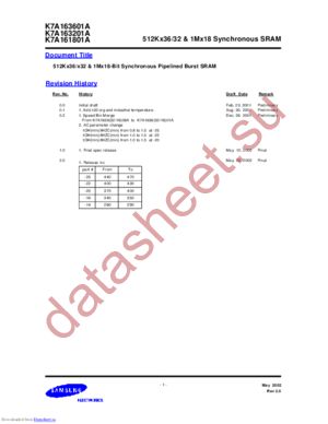 K7A161801A-QC14 datasheet  