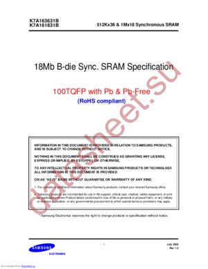 K7A163631B-Q(P)C(I)20 datasheet  