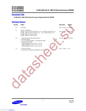 K7A161880A-QI14 datasheet  