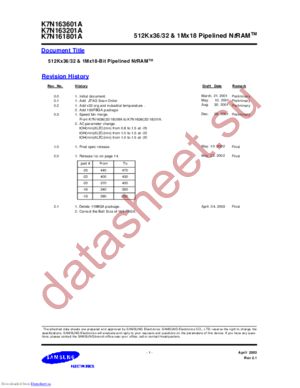 K7N161801A-FC25 datasheet  
