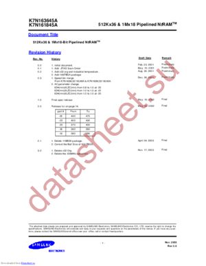 K7N163645A-Q(F)C(I)25/20/16/13 datasheet  