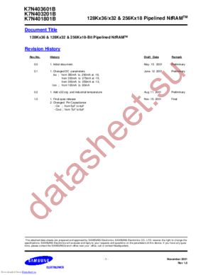 K7N401801B-QC16 datasheet  