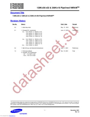 K7N401809B-QC22 datasheet  
