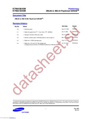 K7N643645M-FC25 datasheet  