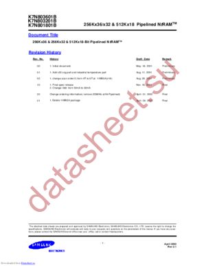 K7N803201B-QC16 datasheet  