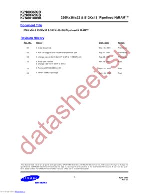 K7N803609B-QI25 datasheet  