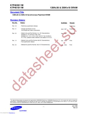 K7P403611M-H20 datasheet  