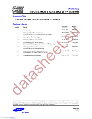 K7R160882B-FC20 datasheet  
