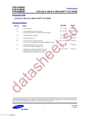 K7R160884B-FC30 datasheet  
