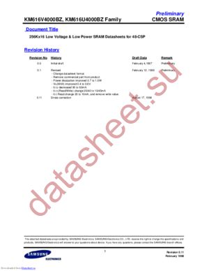 KM616V4000BLZI-8L datasheet  