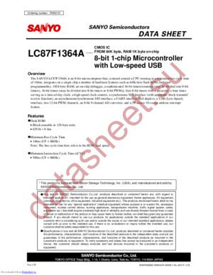 LC87F1364A datasheet  