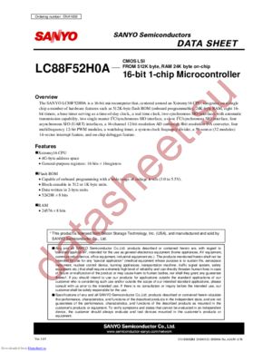 LC88F52H0A datasheet  