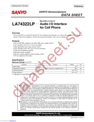 LA74322LP datasheet  