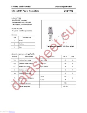 2SB1052 datasheet  