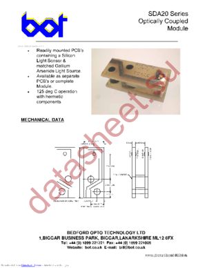 SDA20 datasheet  