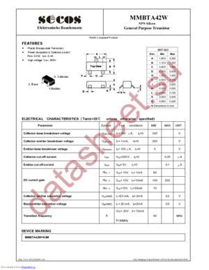 MMBTA42W datasheet  