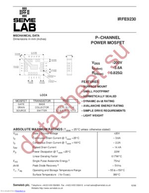 IRFE9230 datasheet  