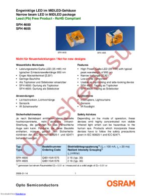 SFH 4600-Z datasheet  