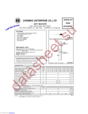 sfr301pt datasheet  