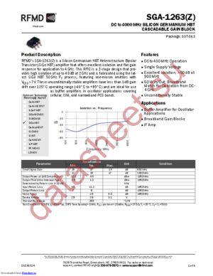 SGA1263ZSR datasheet  