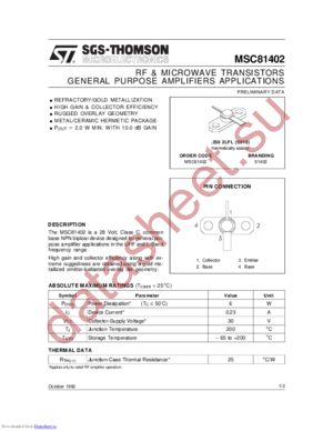 MSC81402 datasheet  