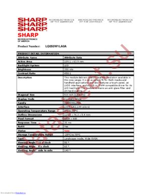 LQ050W1LA0A datasheet  