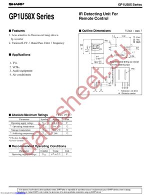 GP1U570X datasheet  