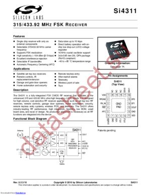 si4311 datasheet  