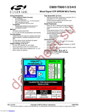 C8051T605-GS datasheet  